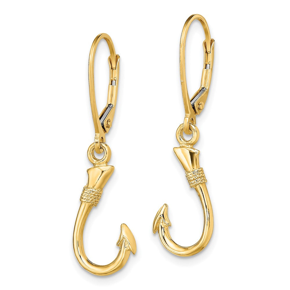 Golf Fish Hoop Leverback Earrings