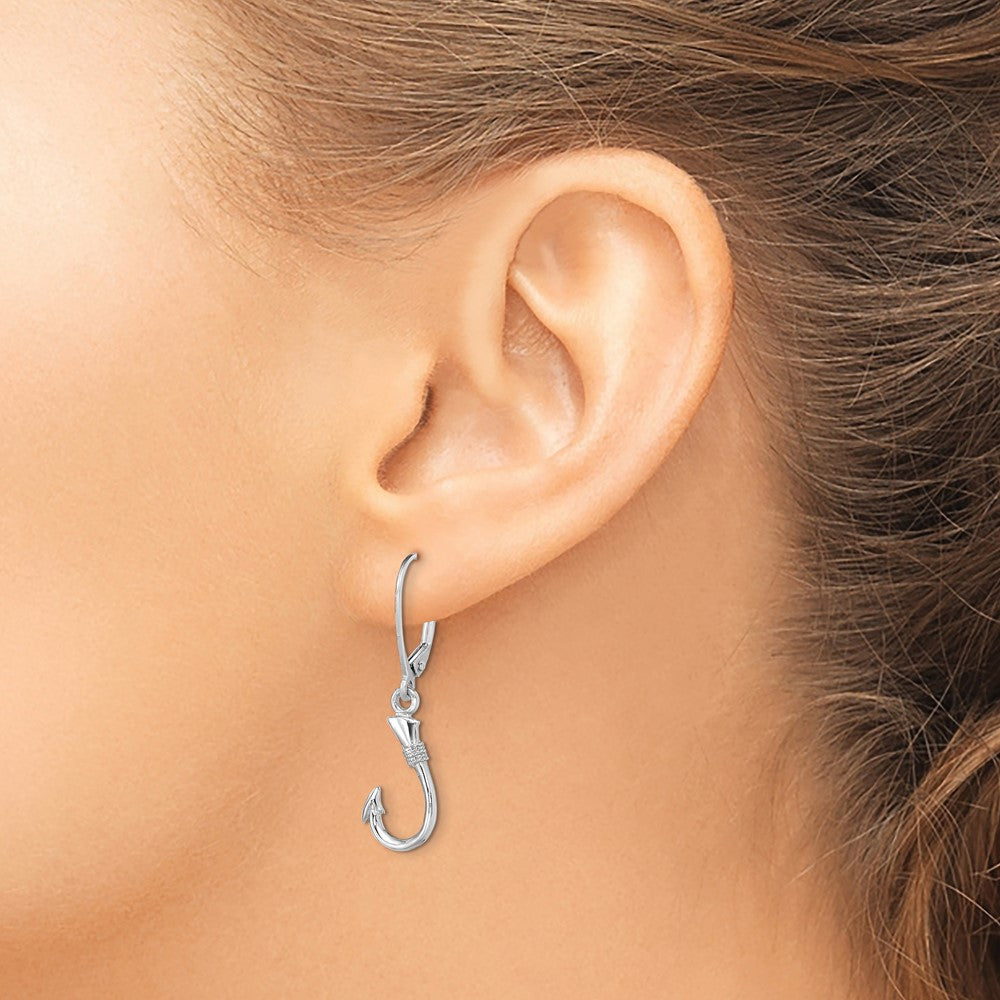 Golf Fish Hoop Leverback Earrings