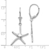 Gold Starfish Dangle Leverback Earrings