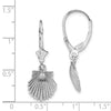 Gold Sea Shell Leverback Earrings