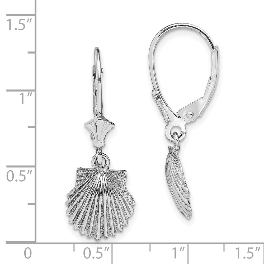 Gold Sea Shell Leverback Earrings