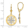 Gold Compass Leverback Earrings