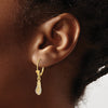 14K and White Rhodium Flip-Flop Dangle Leverback Earrings