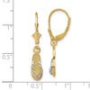 14K and White Rhodium Flip-Flop Dangle Leverback Earrings