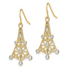 14K w/Rhodium Fancy Dangle Wire Earrings