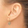 14K and White Rhodium Fancy Cross with Heart Dangle French Hook Earrings