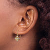 14K and White Rhodium Square Filigree Medallion Dangle French Hook Earrings