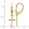 Gold Cross Leverback Earrings
