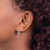 Gold Cross Leverback Earrings