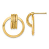 14k Diamond-cut Center Triple Wire in Circle Post Dangle Earrings