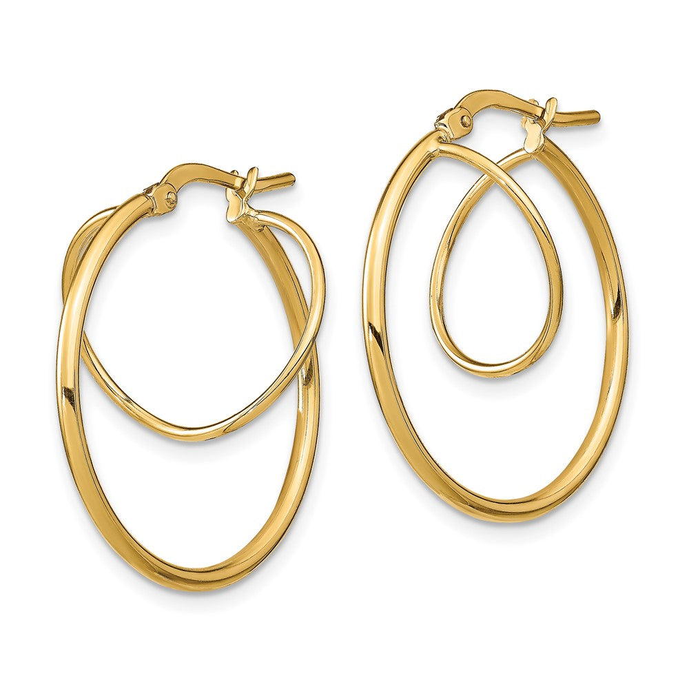Gold Double Circle Hoop Earrings