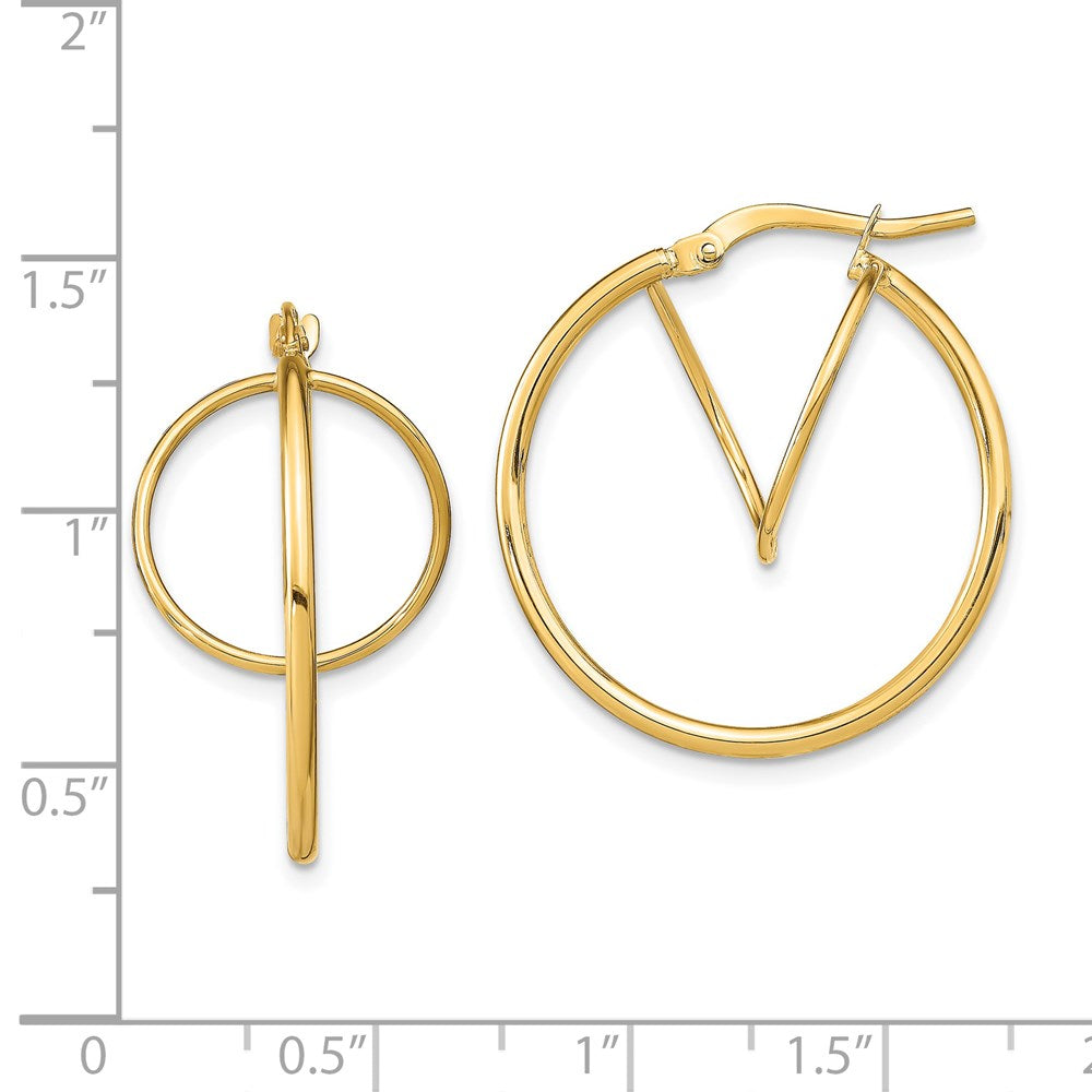 Gold Double Circle Hoop Earrings