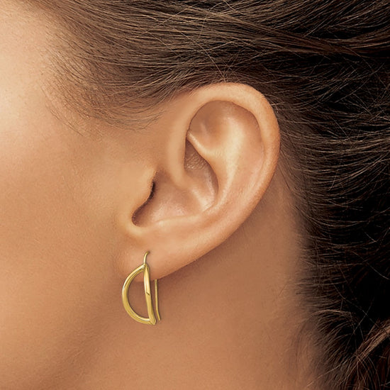 14k Half Circle Dangle French Wire Earrings