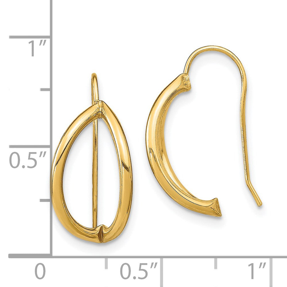 14k Half Circle Dangle French Wire Earrings