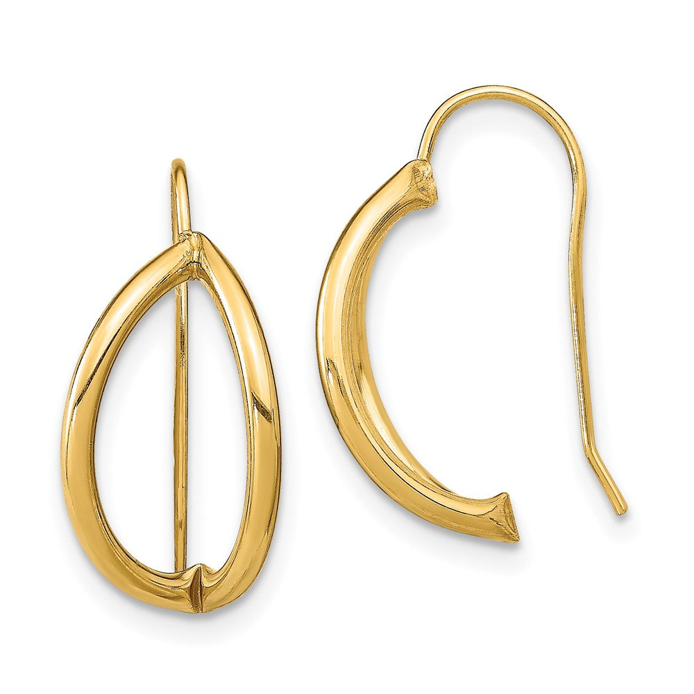 14k Half Circle Dangle French Wire Earrings