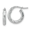 Gold Twisted Diamond-cut Hoop Earrings