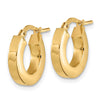14k Polished 3x14mm Square Tube Hoop Earrings