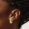 3mm Gold Square Tube Hoop Earrings