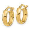 14k 3x14mm Polished Tube Hoop Earrings
