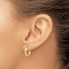 14k 3x14mm Polished Tube Hoop Earrings