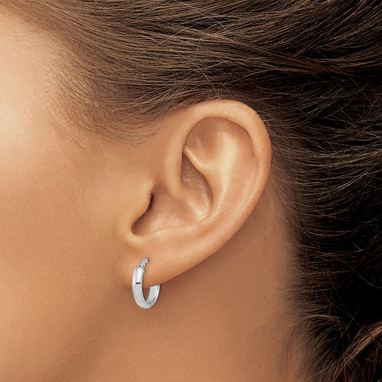 3.7mm Gold Half Round Hoop Earrings