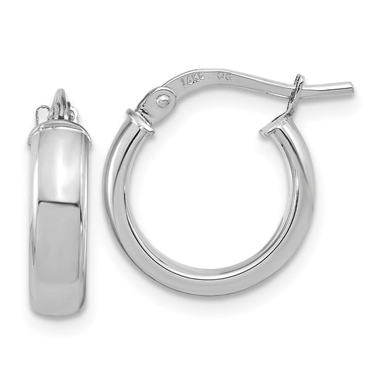 3.7mm Gold Half Round Hoop Earrings
