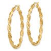 3mm Gold Textured Twisted Hoop Earrings