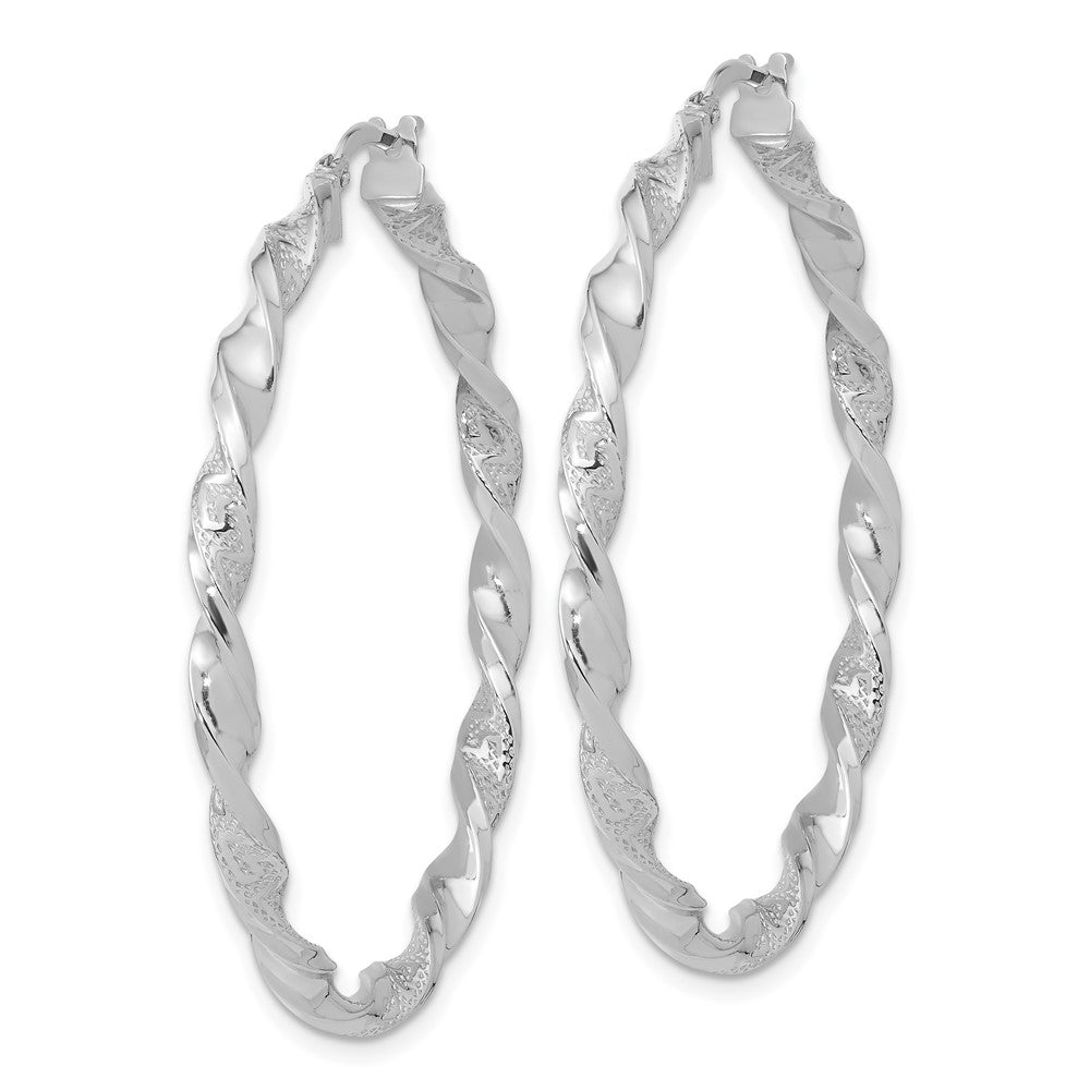 3mm Gold Textured Twisted Hoop Earrings