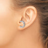 14k White Gold Polished U Shape Clip On & Post Earrings