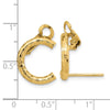 14k Polished & Textured U Shape Clip On & Post Earrings