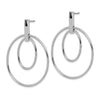 14k White Gold Polished Ovals Dangle Post Earrings