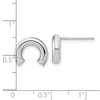 14k White Gold Polished U Shape Tube Post Earrings
