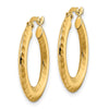 14k Polished Diamond-cut Knife-edge 2x23mm Round Hoop Earrings