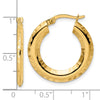 14k Polished Diamond-cut Knife-edge 2x23mm Round Hoop Earrings