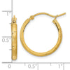 14K Polished and Satin Diamond-cut Hoop Earrings