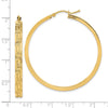 14K Polished and Satin Greek Pattern Hoop Earrings