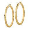 14K Polished and Textured Hoop Earrings
