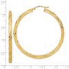 14K Polished and Textured Hoop Earrings