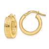 4mm Gold Textured Greek Key Hoop Earrings