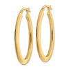 14K 2.1x38mm Polished Oval Knife-Edge Hoop Earrings