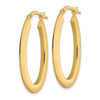 14K 2.1x33mm Polished Oval Knife-Edge Hoop Earrings