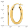 14K 2.1x33mm Polished Oval Knife-Edge Hoop Earrings