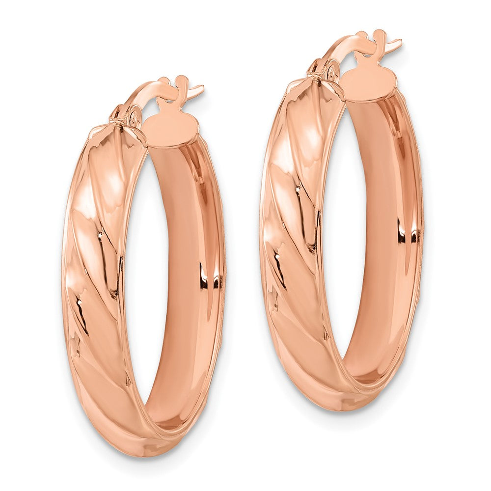 4.75mm Gold Oval Twist Hoop Earrings