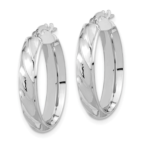 4.75mm Gold Oval Twist Hoop Earrings