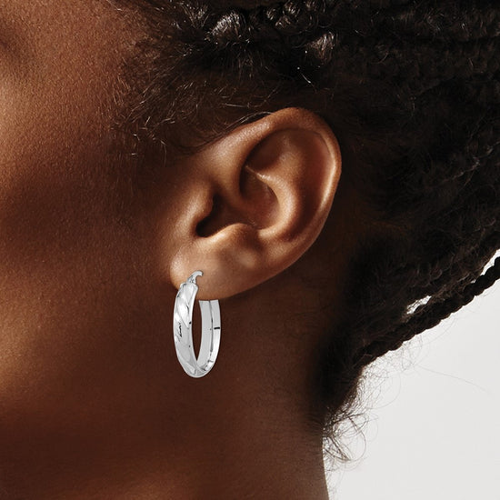 4.75mm Gold Oval Twist Hoop Earrings