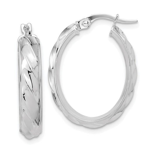 4.75mm Gold Oval Twist Hoop Earrings