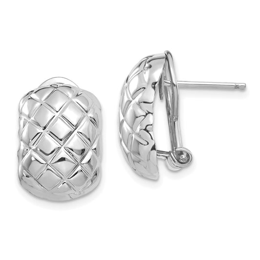 Gold Textured Omega Back Post Earrings