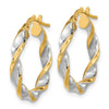 3.1mm Gold & Rhodium Twisted Hoop Earrings