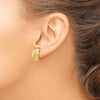 14k 12x17mm Polished Crisscross Omega Back Post Earrings