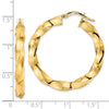 14K Polished Twisted Hoop Earrings